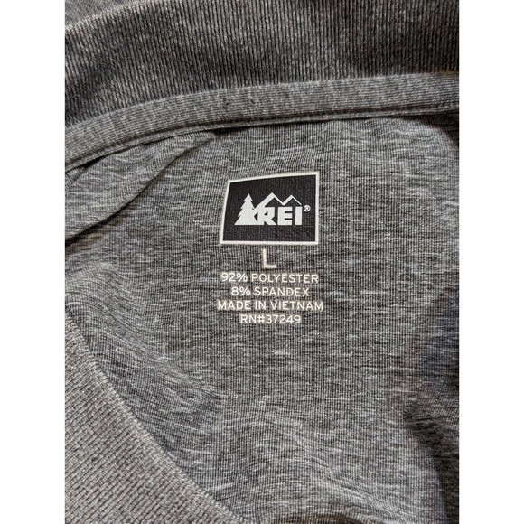 REI Activewear Shirt‎ Adult Size Large Gray Hiking Outdoors Stretch Mens Tshirt - Picture 9 of 9